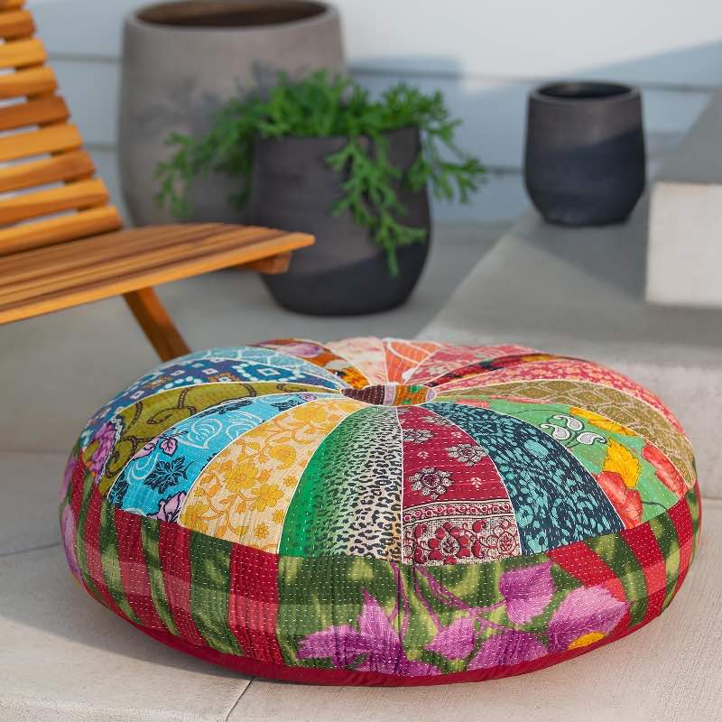 Kantha Pouf - Multi